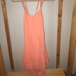 Peach summer cocktail dress